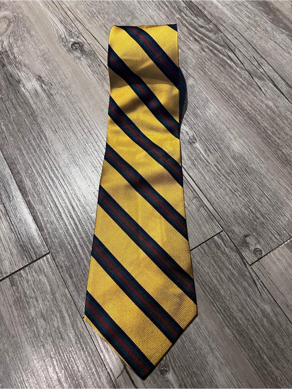 Polo Ralph Lauren yellow striped tie handmade in Italy